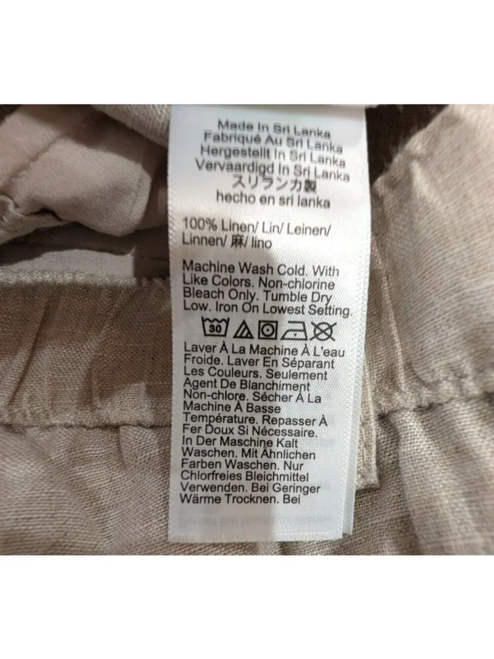 NEW J. Crew Harbor Pant in Natural Linen, Women Size XL